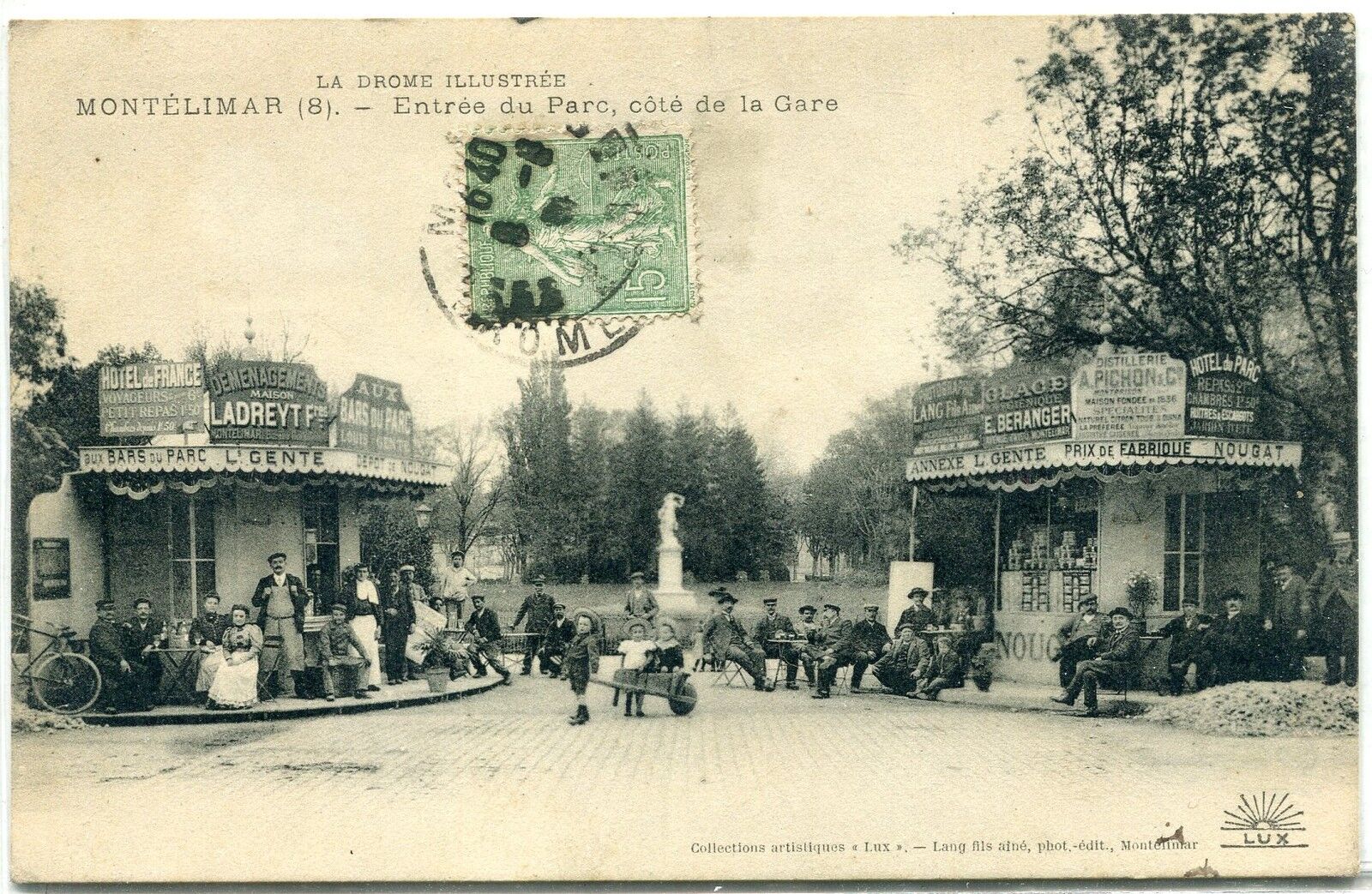 CARTE POSTALE MONTELIMAR ENTREE DU PARC COTE DE LA GARE 400696420592