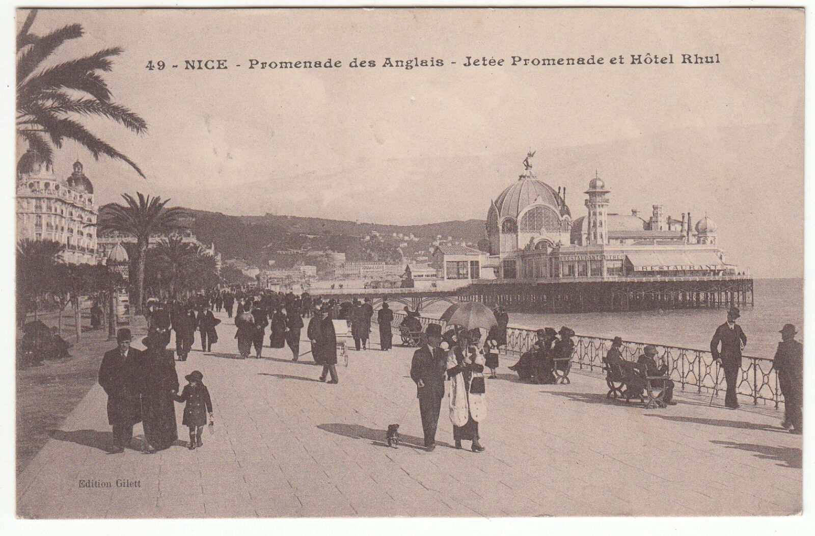 CARTE POSTALE NICE PROMENADE DES ANGLAIS JETEE PROMENADE ET HOTEL RHUL 401218903532