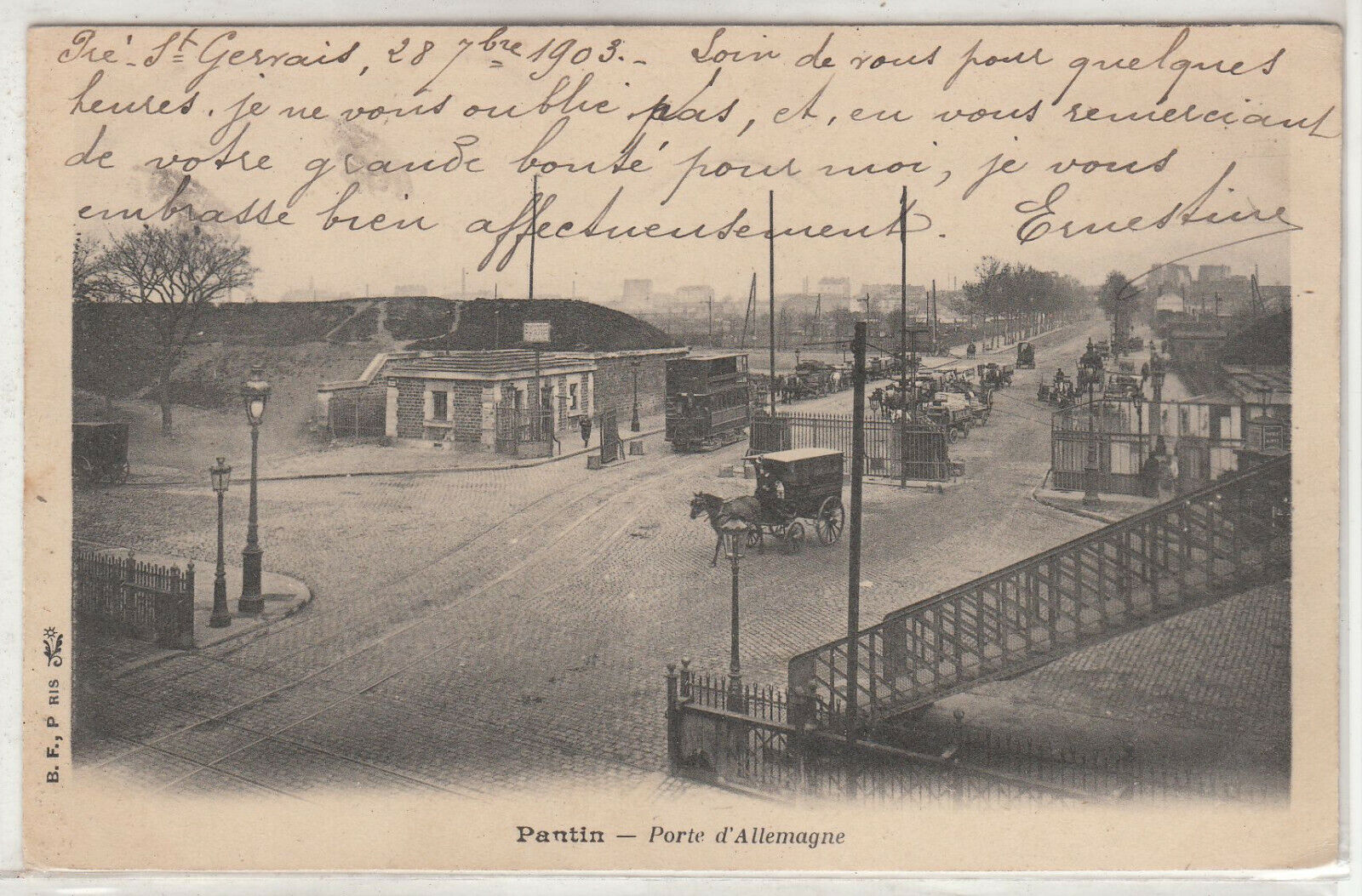 CARTE POSTALE PANTIN PORTE D ALLEMAGNE 123958526662