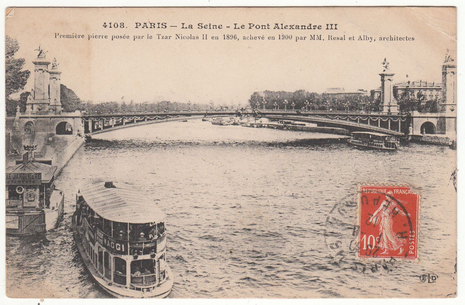 CARTE POSTALE PARIS LA SEINE ET LE PONT ALEXANDRE III 401214281552