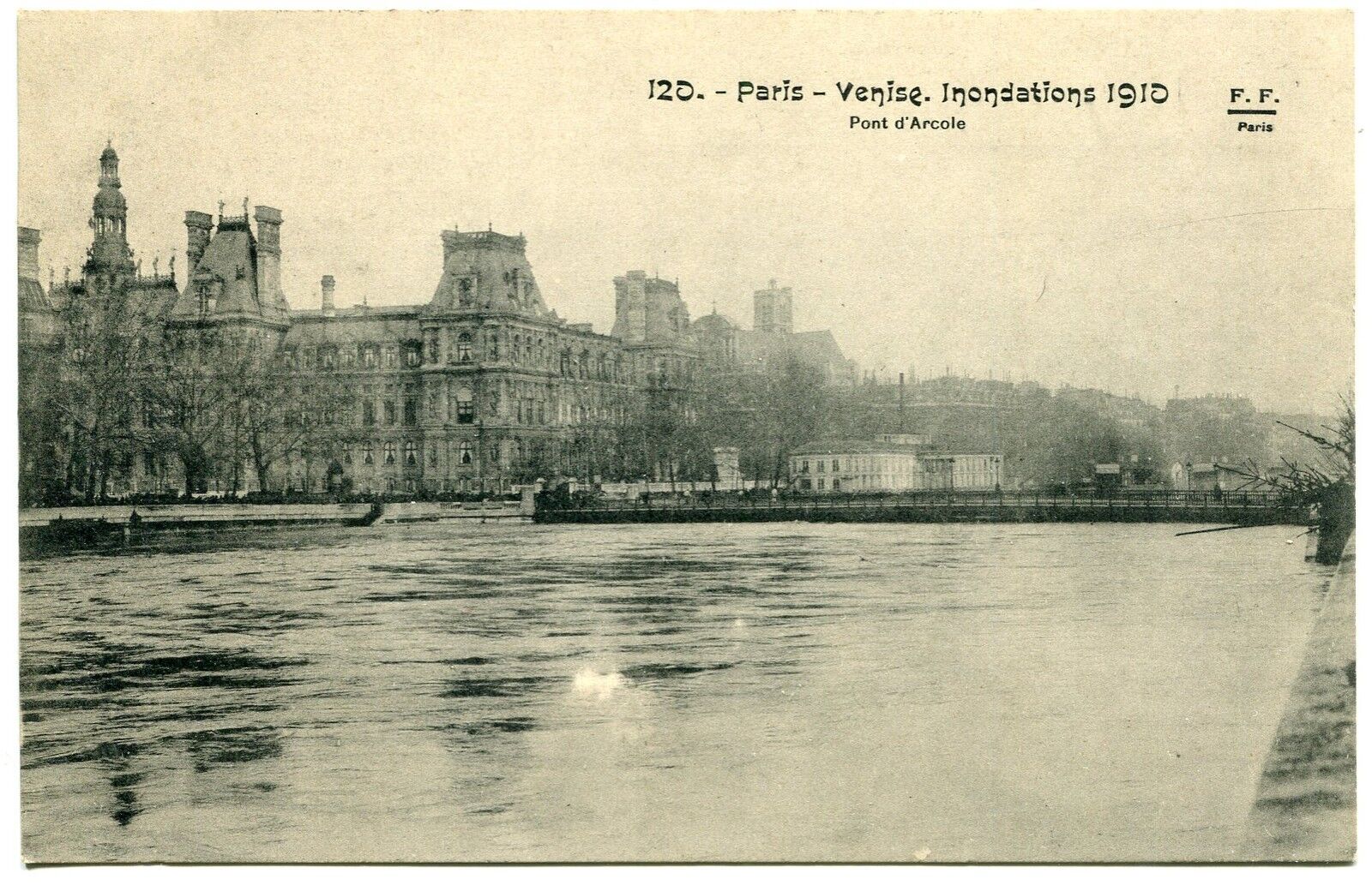 CARTE POSTALE PARIS VENISE INNONDATIONS 1910 PONT D ARCOLE 400736711212