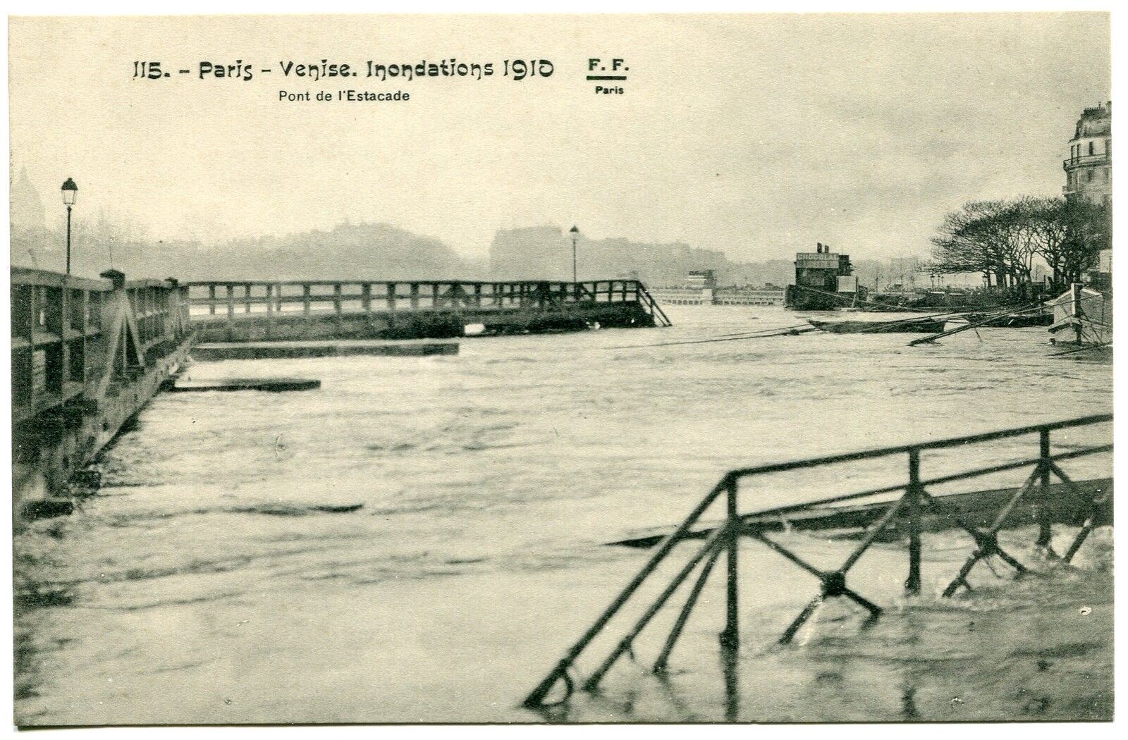 CARTE POSTALE PARIS VENISE INNONDATIONS 1910 PONT DE L ESTACADE 400736711192