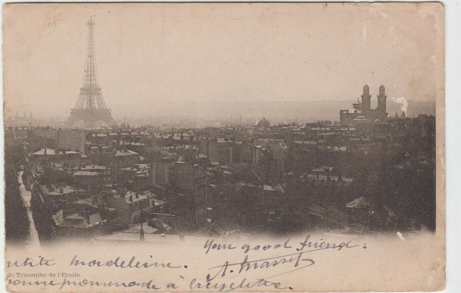 CARTE POSTALE PARIS VUE DE L ARC DE TRIOMPHE 123937565392