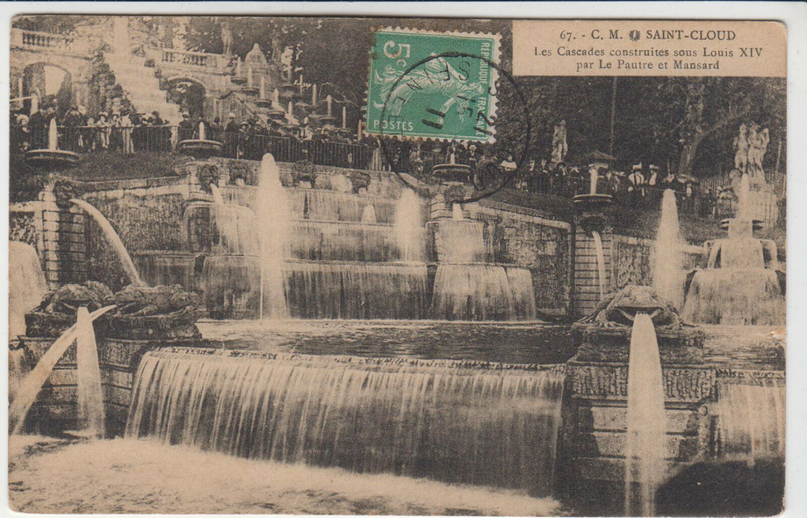 CARTE POSTALE SAINT CLOUD LES CASCADES CONSTRUITES SOUS LOUIS XIV 123925930852