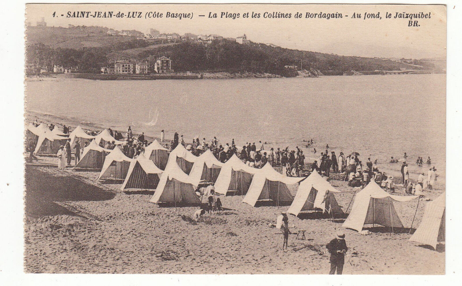 CARTE POSTALE SAINT JEAN DE LUZ LA PLAGE ET LES COLLINES DE BORDAGAIN 401277441292