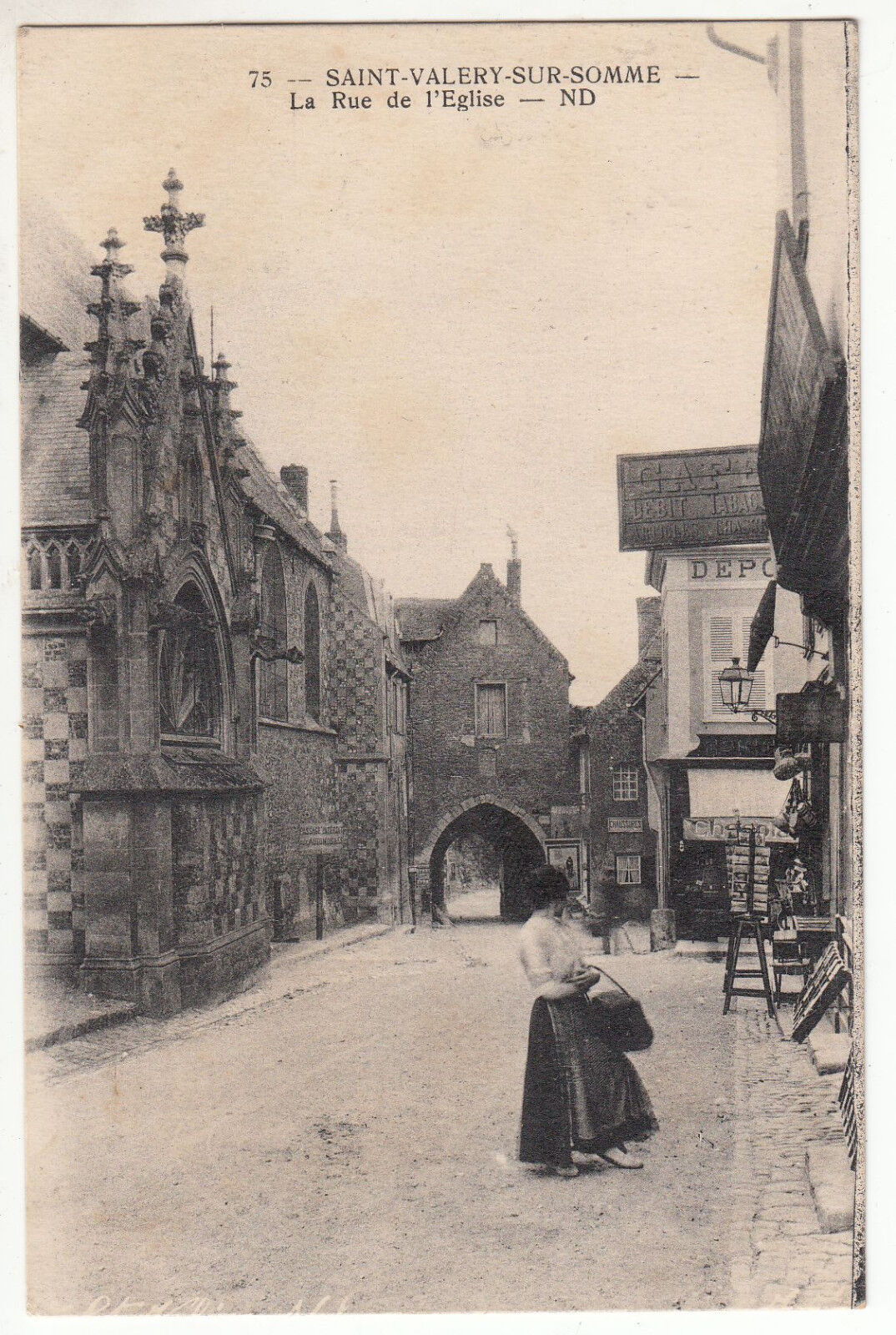 CARTE POSTALE SAINT VALERY SUR SOMME LA RUE DE L EGLISE 401384342032