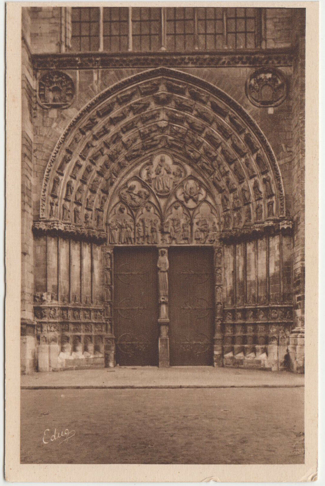 CARTE POSTALE SENS LE PORTAIL CENTRAL DE LA CATHEDRALE 123940320252