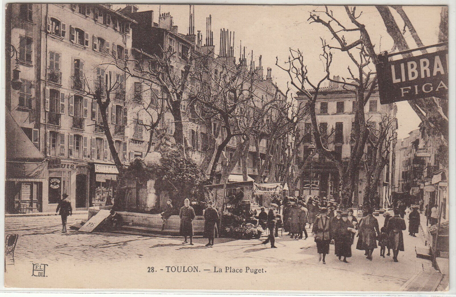 CARTE POSTALE TOULON LA PLACE PUGET 123951555102