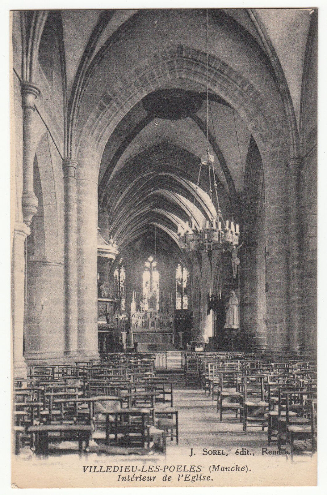 CARTE POSTALE VILLEDIEU LES POELES INTERIEUR DE L EGLISE 122650318892