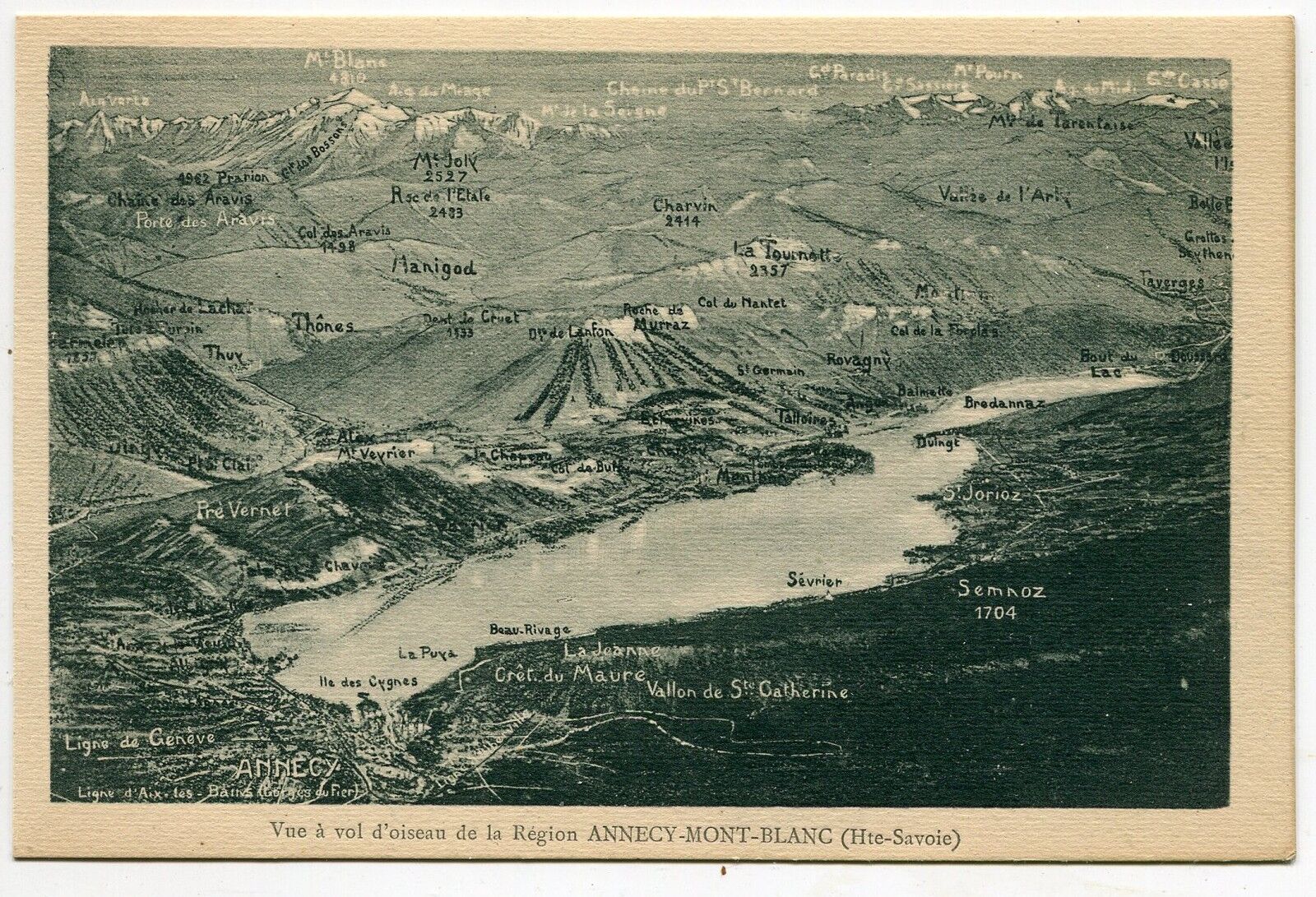 CARTE POSTALE VUE A VOL DOISEAU DE LA REGION ANNECY MONT BLANC 121247892742