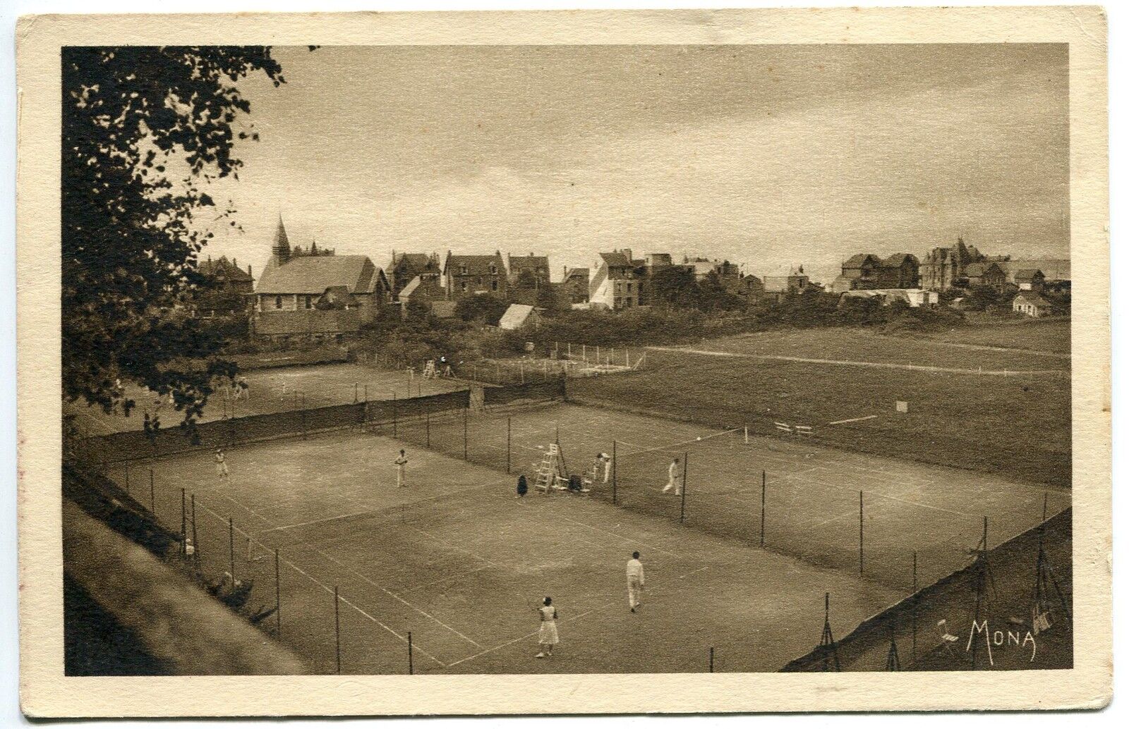 CPA LES PETITS TABLEAUX DE NORMANDIE POURVILLE SUR MER LES TENNIS 400426720622