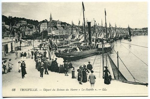 CPA REPRO TROUVILLE DEPARD DU BATEAU DU HAVRE 110619292022