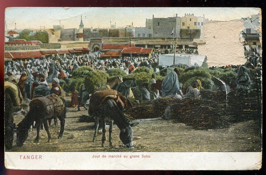 CPA TANGER JOUR DE MARCHE AU GRAND SOKO AFRIQUE 110771213132