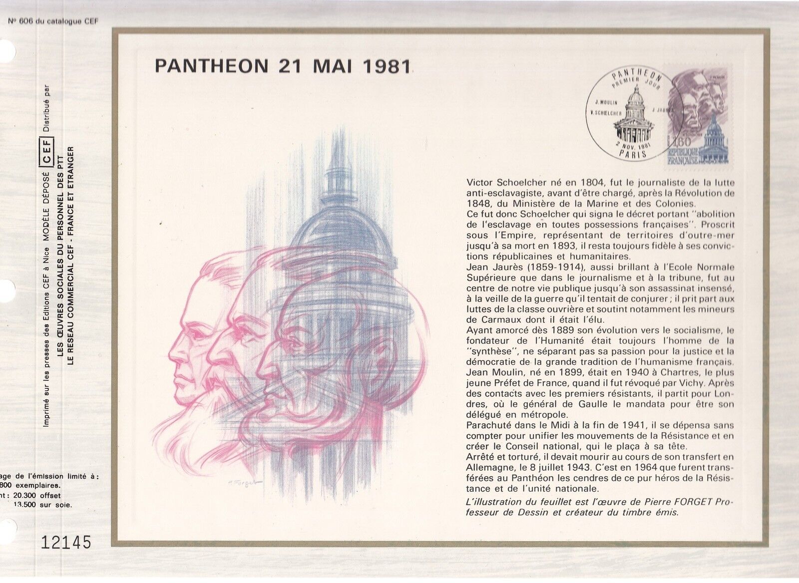 DOCUMENT CEF PREMIER JOUR 1981 LE PANTHEON 21 MAI 1981 400346110592