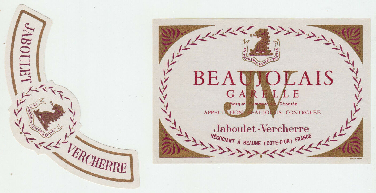 ETIQUETTE DE VIN BEAUJOLAIS GARELLE JALOUBET VERCHERRE 402695572992