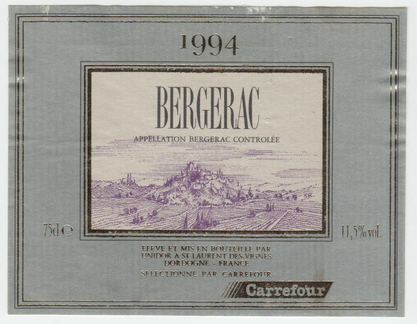 ETIQUETTE DE VIN BERGERAC 1994 402654737162