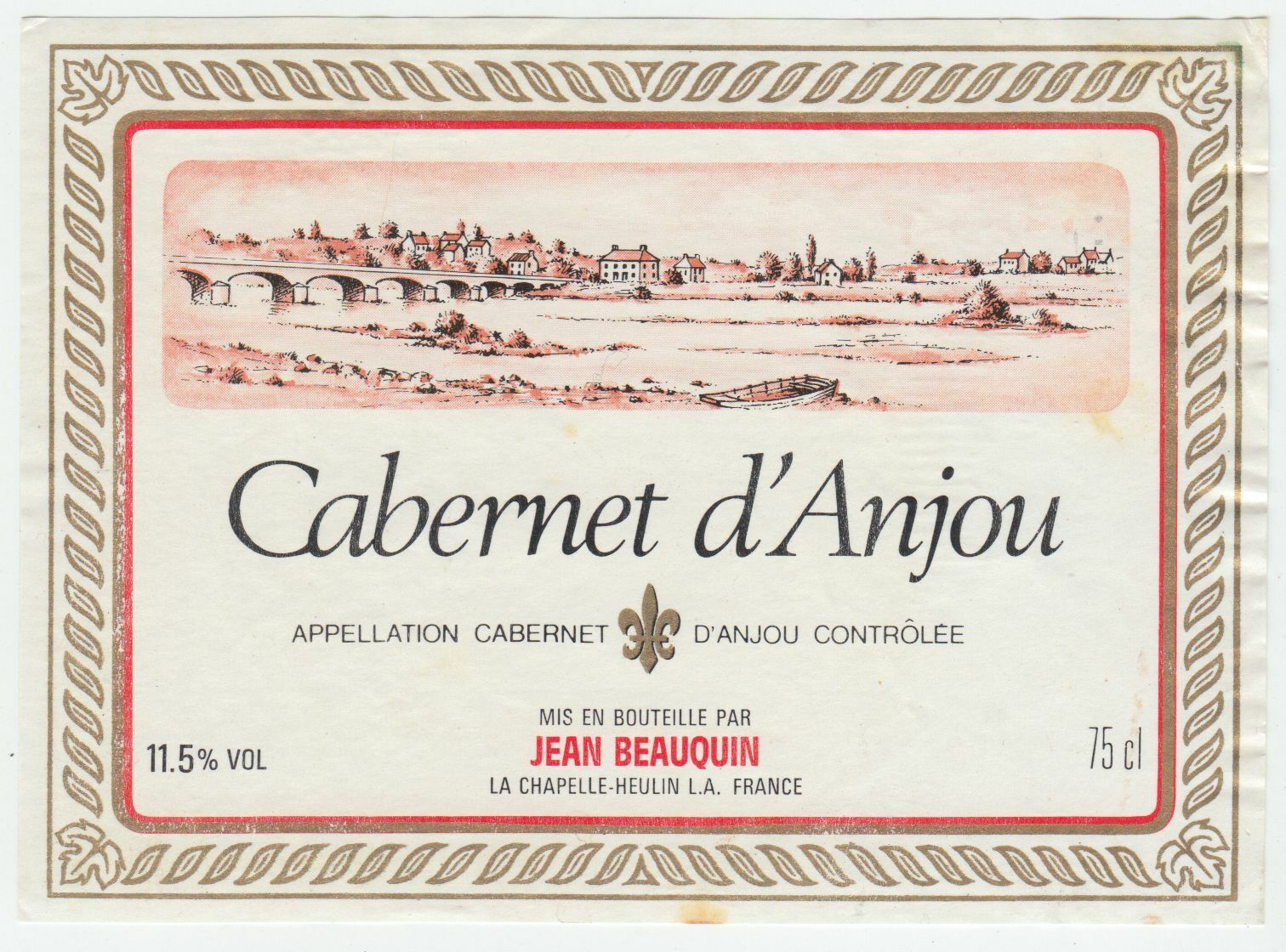 ETIQUETTE DE VIN CABERNET D ANJOU JEAN BEAUQUIN 124511870242