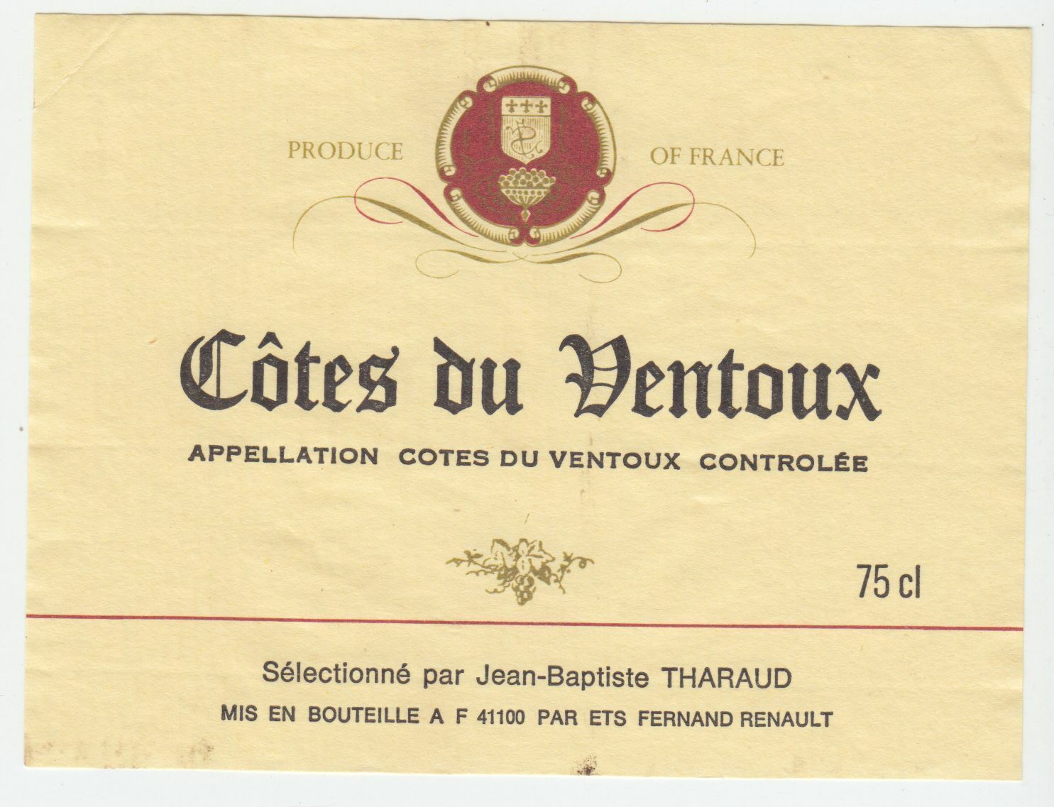 ETIQUETTE DE VIN COTES DU VENTOUX 124461948582