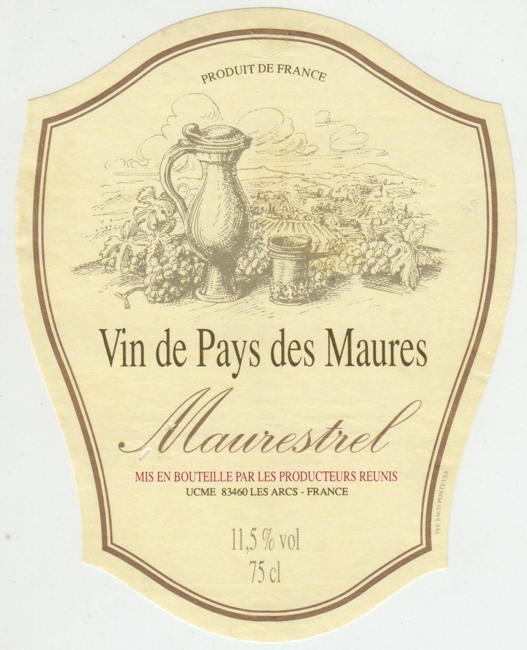 ETIQUETTE DE VIN DE PAYS DES MAURES MAURESTREL LES ARCS 402689167322