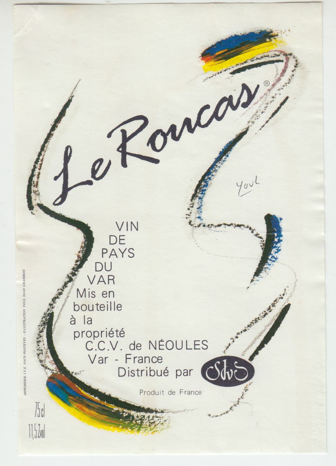 ETIQUETTE DE VIN DE PAYS DU VAR LE ROUCAS NEOULES 124569409542