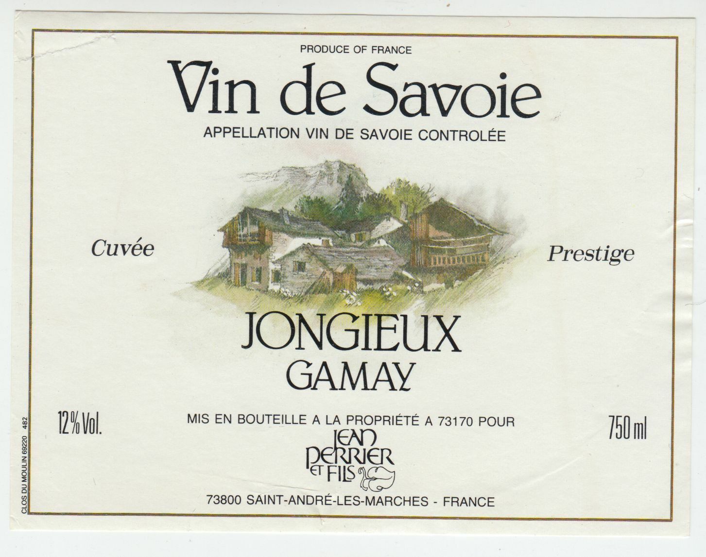 ETIQUETTE DE VIN DE SAVOIE JONGIEUX GAMAY 124511870232