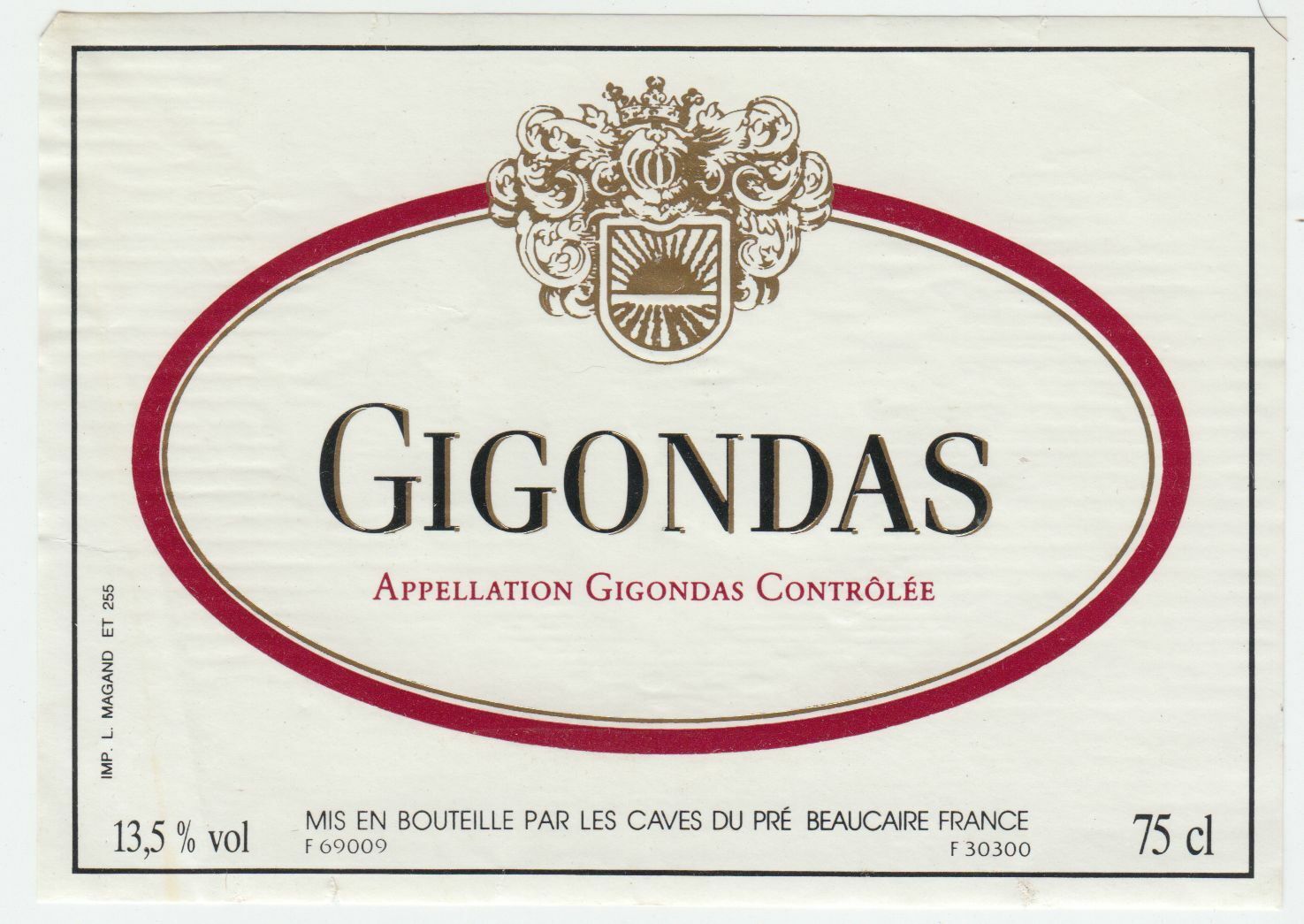 ETIQUETTE DE VIN GIGONDAS 124461947792