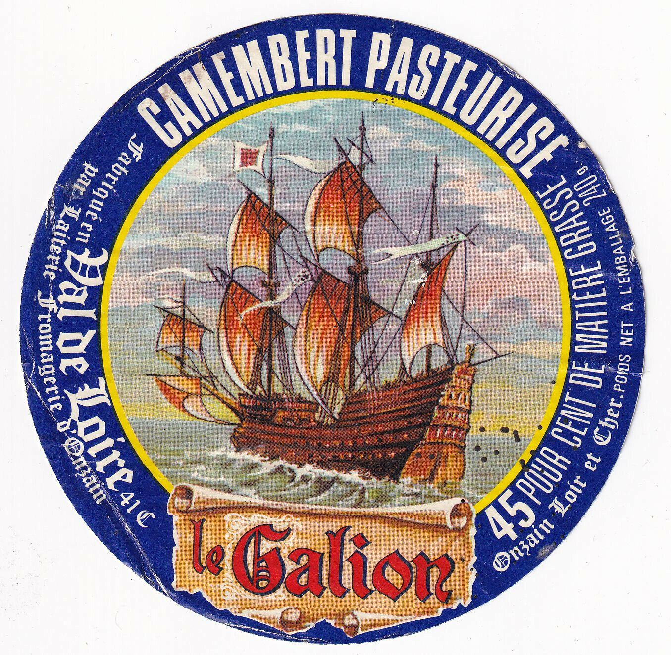 ETIQUETTE FROMAGE CAMEMBERT LE GALION BATEAU A VOILE 125264489792