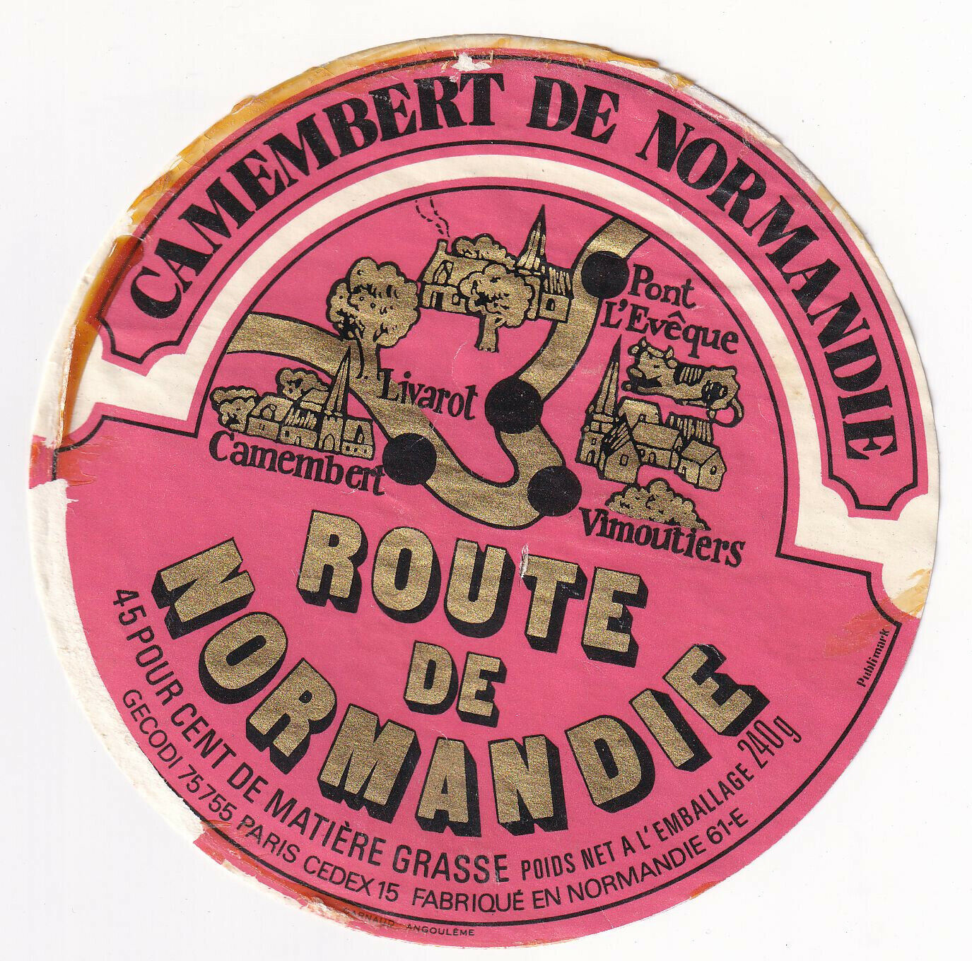 ETIQUETTE FROMAGE CAMENBERT DE NORMANDIE ROUTE DE NORMANDIE 403607369552