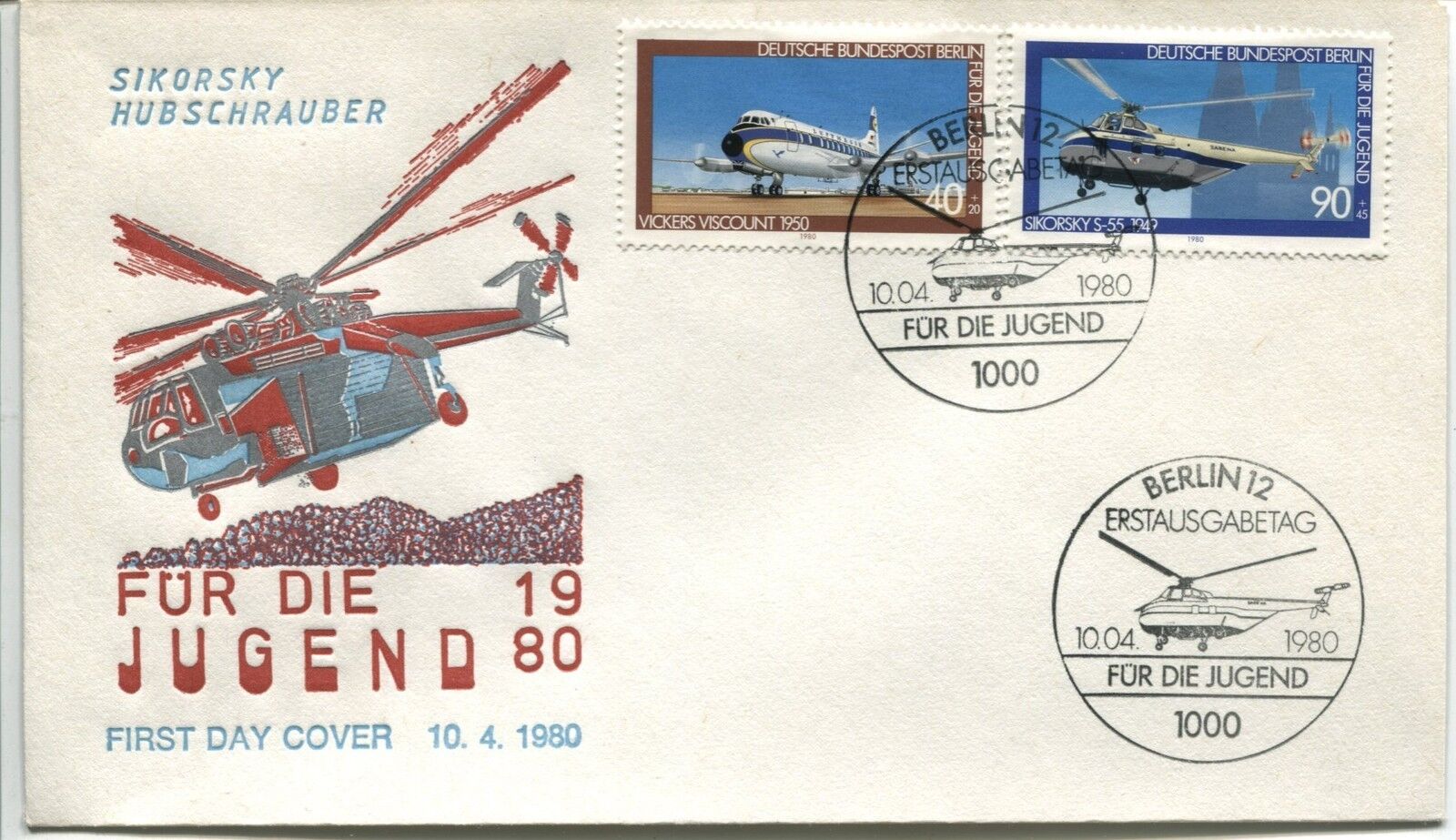 FDC BERLIN 10041980 THEME AVIATION 120874941642