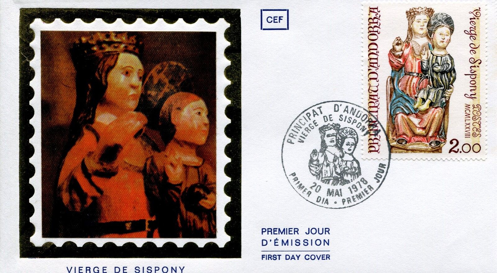 FDC PREMIER JOUR ANDORRE 1978 TIMBRE N 271 SCULTURE EGLISE SAINT JEAN A SISPONY 400790493892