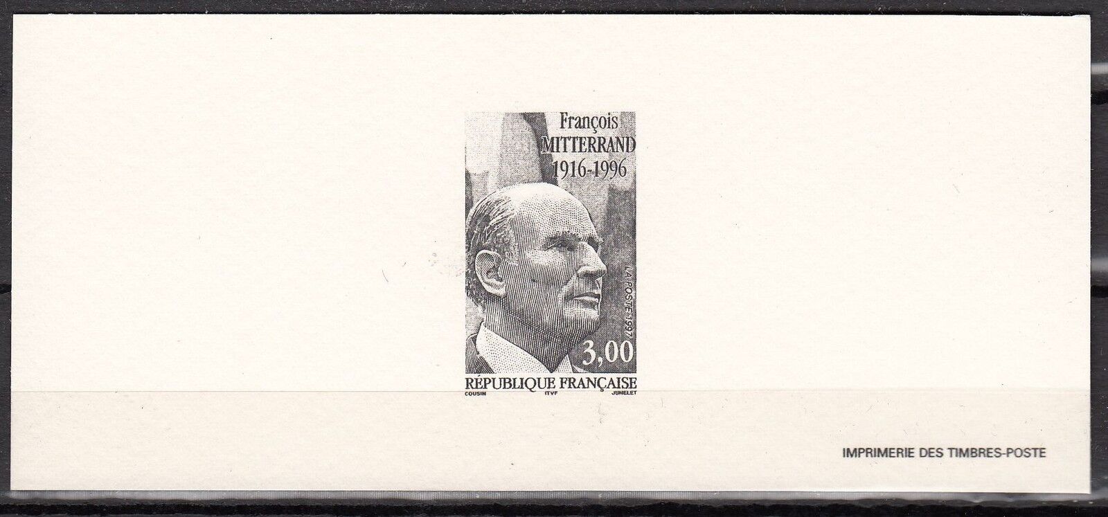 FRANCE GRAVURES DU TIMBRE N 3042 FRANCOIS MITTERRAND 401116104822