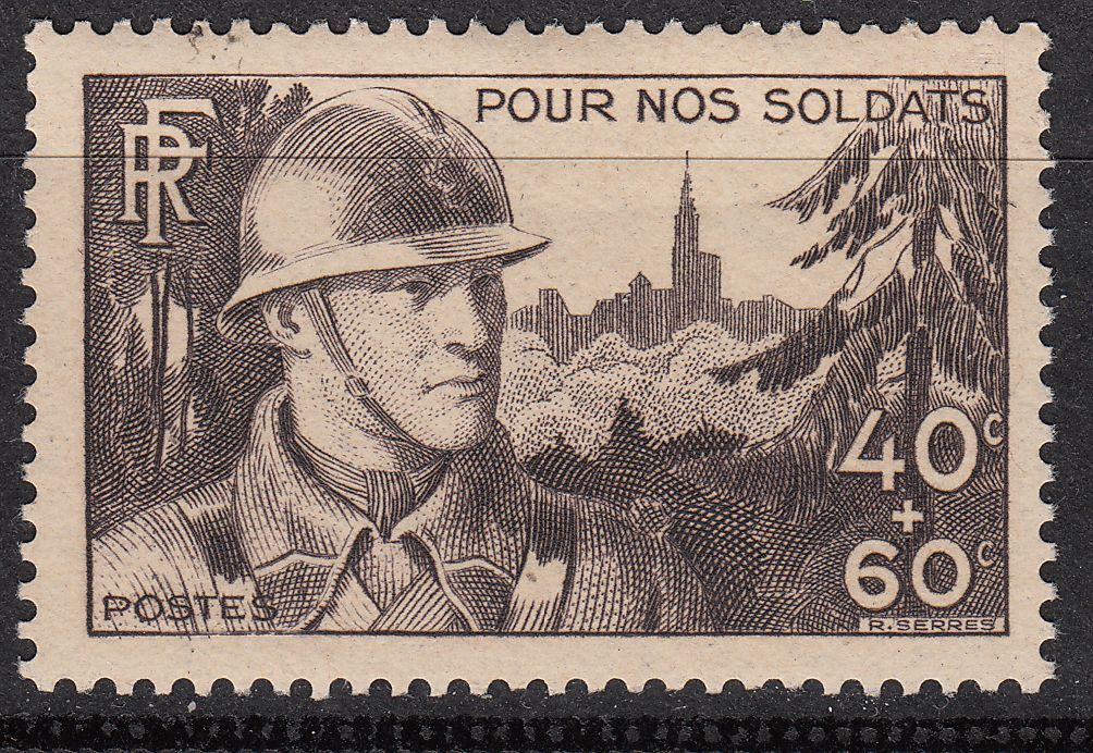 FRANCE TIMBRE NEUF N 451 SOLDAT FANTASSIN ET STRASBOURG 122326765142