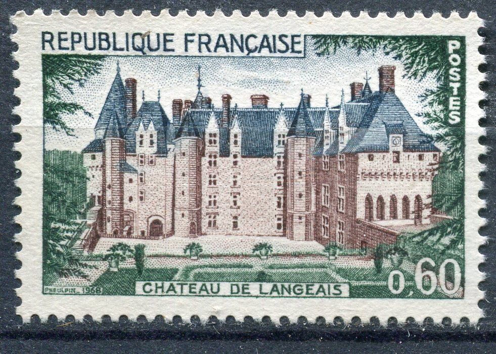 FRANCE TIMBRE OBL N 1559 CHATEAU DE LANGEVAIS CONSTRUCTION DE JEAN BOURRE 110934051872