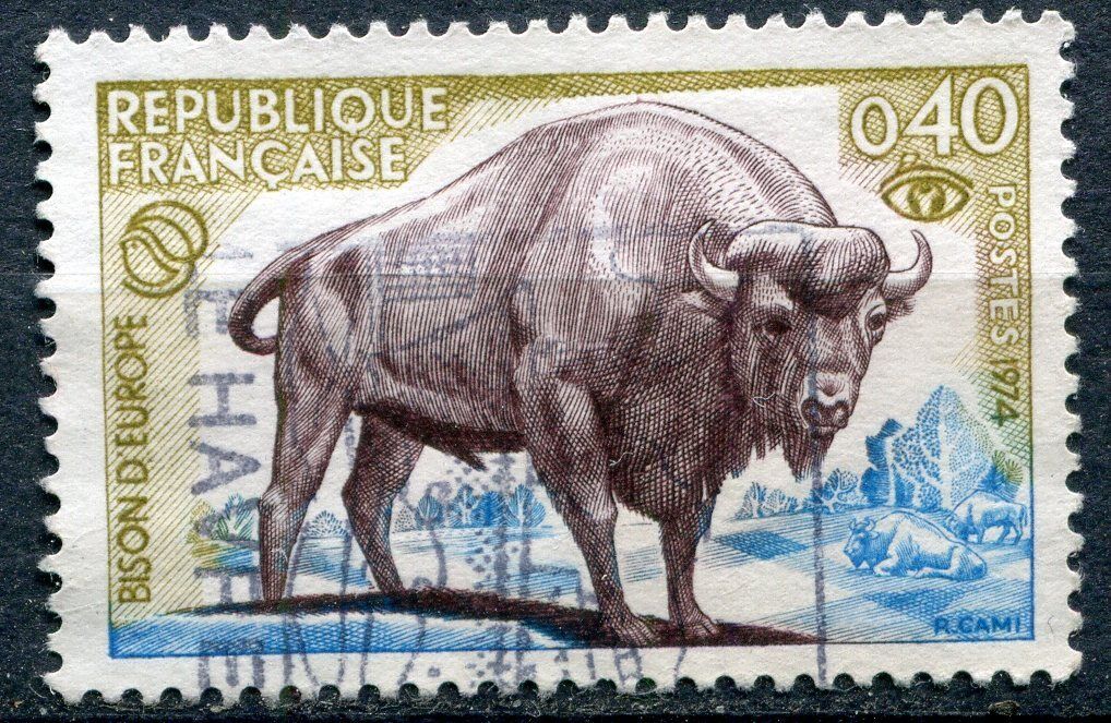 FRANCE TIMBRE OBL N 1795 BISON D EUROPE 110936664112