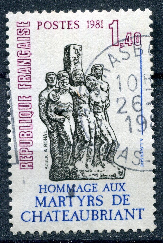 FRANCE TIMBRE OBL N 2177 HOMMAGE ET MARTYRS DE CHATEAUBRIANT 120965722412