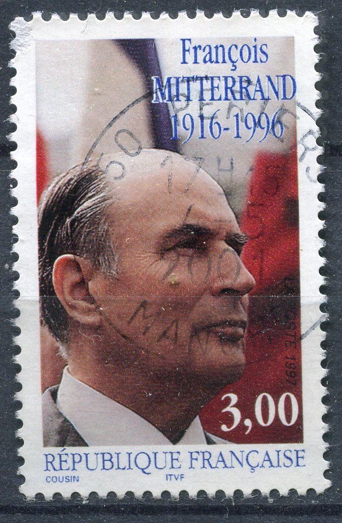 FRANCE TIMBRE OBL N 3042 PORTRAIT JEAN FRANCOIS MITTERRAND 120969430832