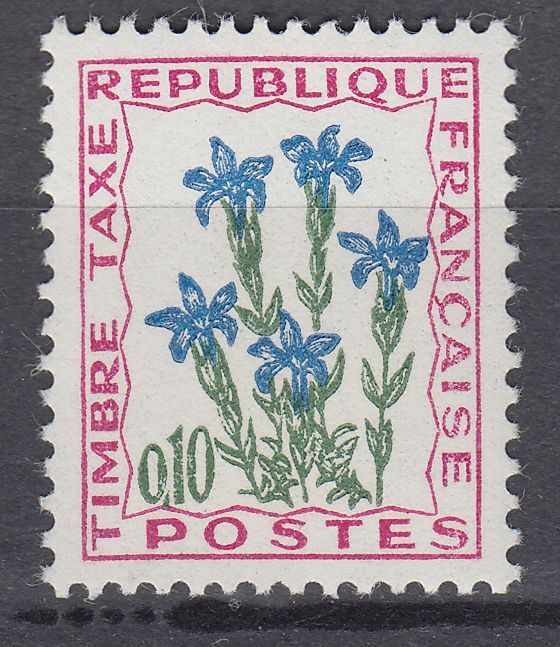 FRANCE TIMBRE TAXE NEUF N 96 fleurs des champs gentiane 401657301302