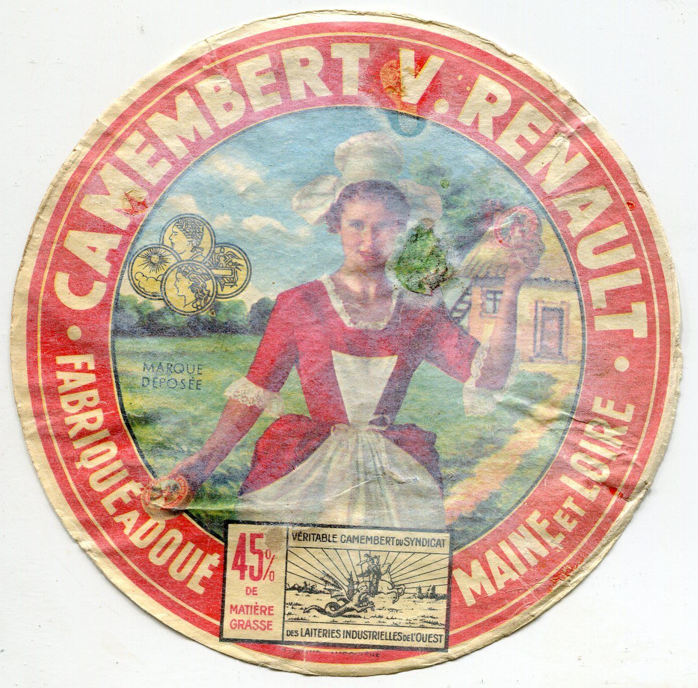 FROMAGE CAMENBERT V RENAULT FABRIQUE A DOUE MAINE ET LOIRE 121585538502