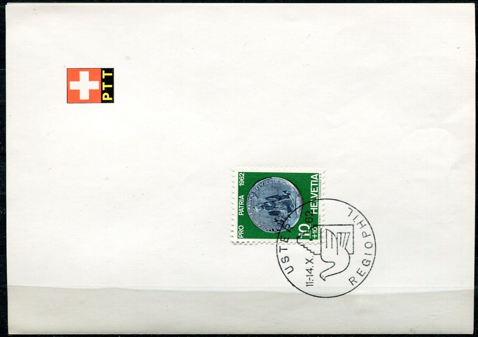 LETTRE DOCUMENT FEUILLE USTER 1962 PTT REGIOPHIL 400328780392