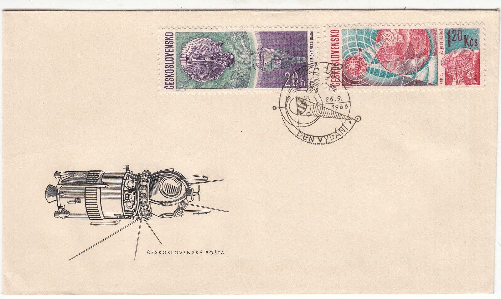 LETTRE FDC TCHECOSLOVAQUIE THEME ESPACE 1966 401119646502