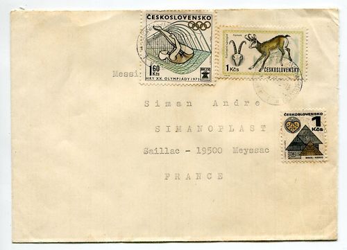 LETTRE Tchécoslovaquie POUR SAILLAC