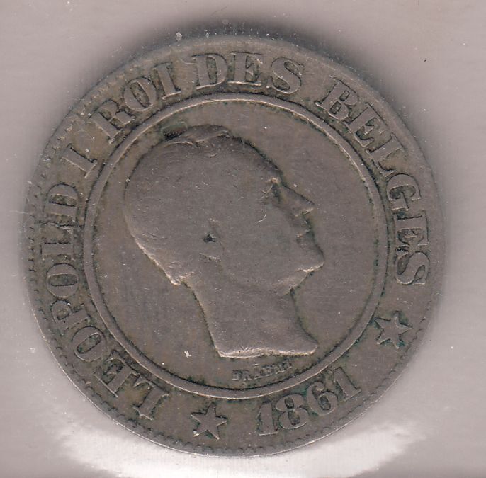 MONNAIE 20 CENT LEOPOLD 1861 BELGIQUE 122937747122