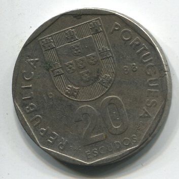 MONNAIE 20 ESCUDOS 1988 PORTUGAL PORTUGUESA COIN 120890916362