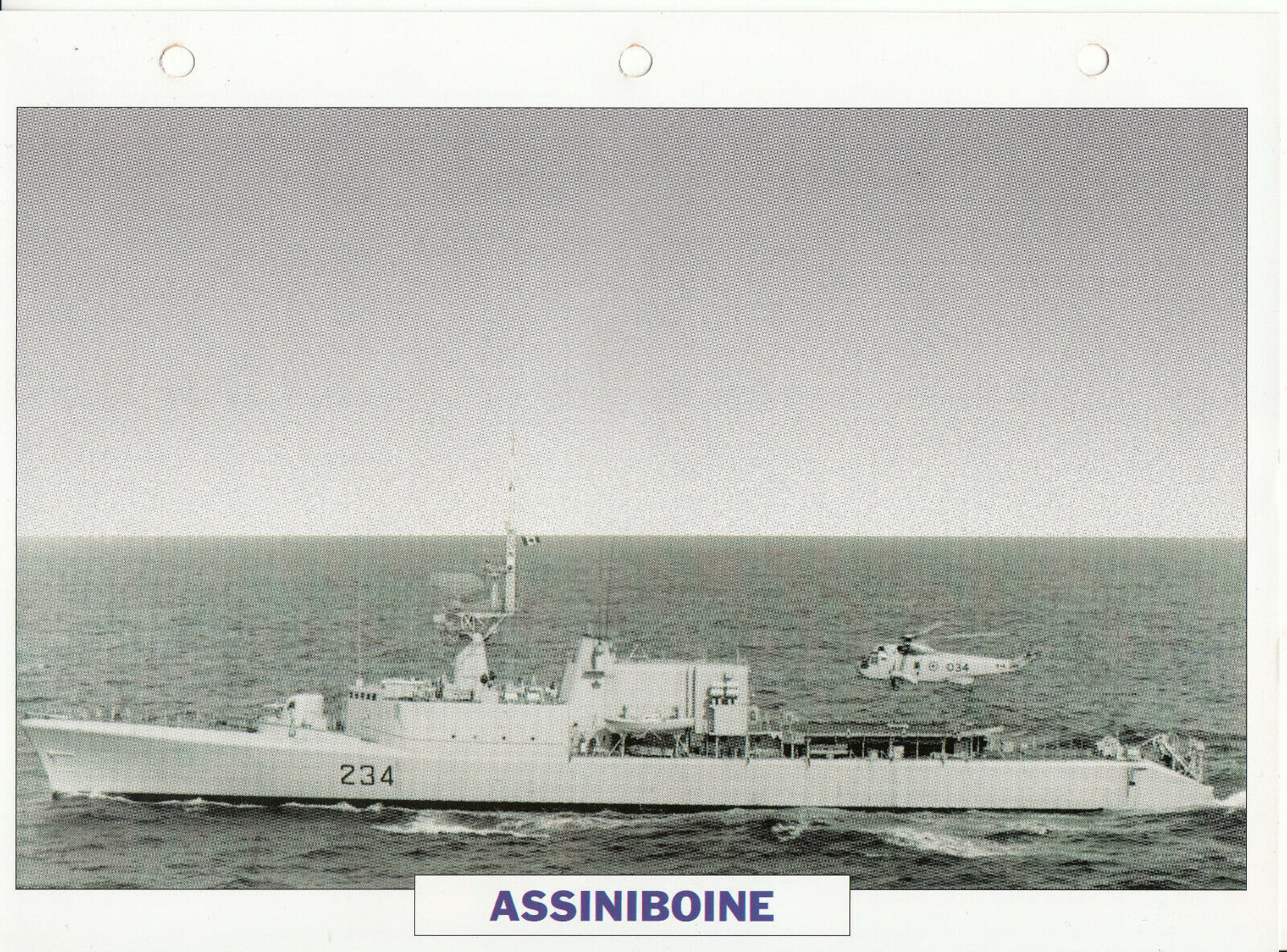 PHOTO BATEAU MILITAIRE FREGATE ASSINIBOINE CANADA 1954 123798102902