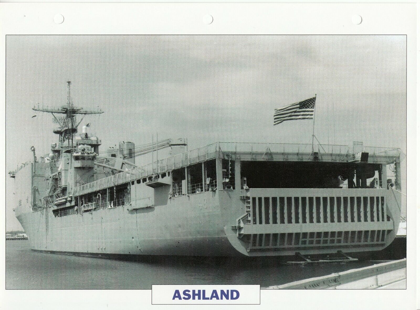 PHOTO BATEAU MILITAIRE TRANSPORT DE CHALANDS DE DEBARQUEMENT ASHLAND USA 1989 401767842382