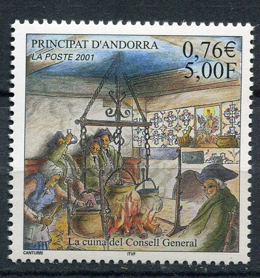 TIMBRE ANDORRE FRANCE NEUF N 551 SCENE D ANTAN LA CUISINE CONSEIL GENERAL 121419340932