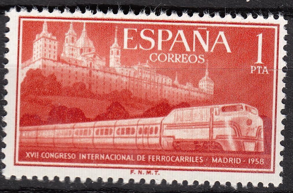 TIMBRE ESPAGNE NEUF N 924 CHEMINS DE FER LOCOMOTIVE DIESEL 121844397052