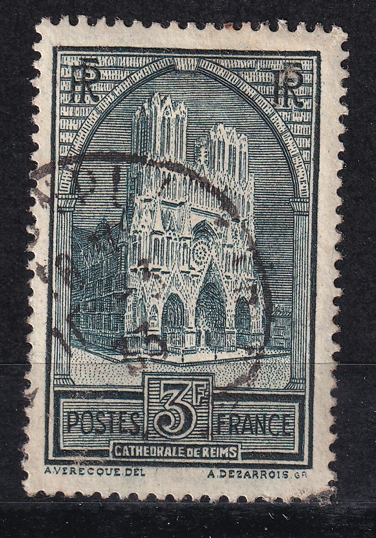 TIMBRE FRANCE OBLITERE N 259 CATHEDRALE DE REIMS 125276534012