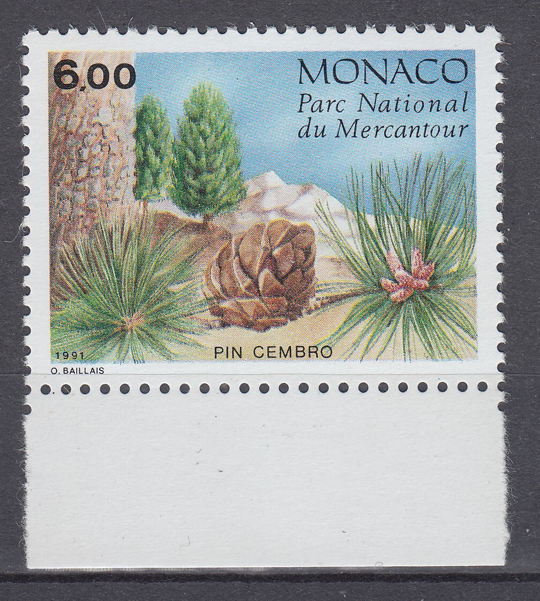 TIMBRE MONACO NEUF N 1803 FLORE MERCANTOUR PINUS CEMBRA L 401653409752