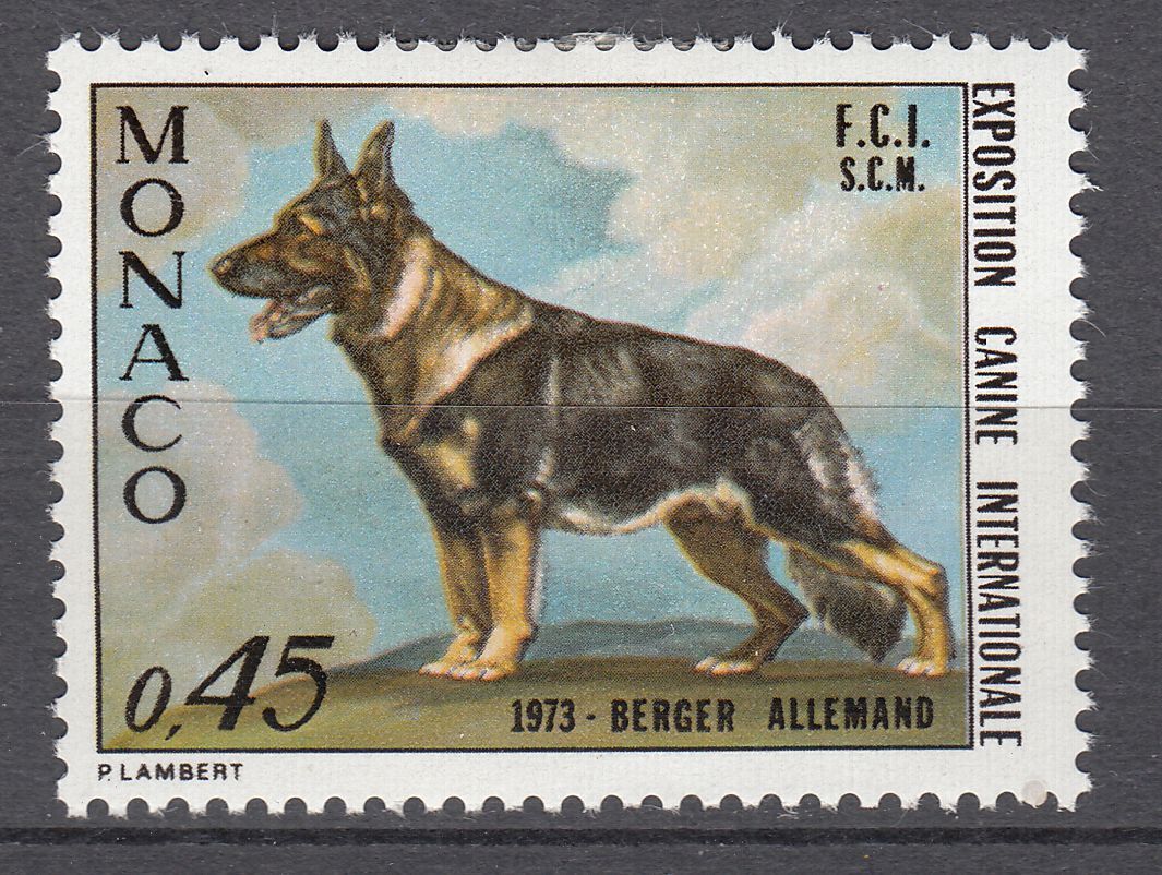 TIMBRE MONACO NEUF N 922 CHIEN BERGER ALLEMAND 401589296222